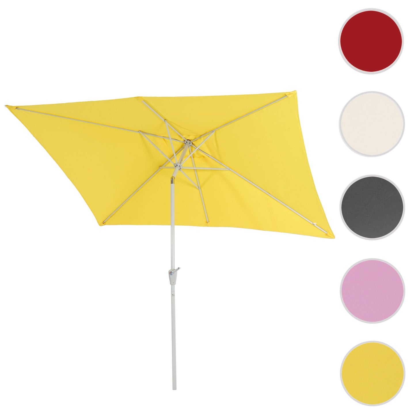 Cosmo Casa - Parasol - Tuinparasol - 2x3m rechthoekig kantelbaar - Polyester aluminium - 4,5kg - UV-bescherming 50+ - Geel