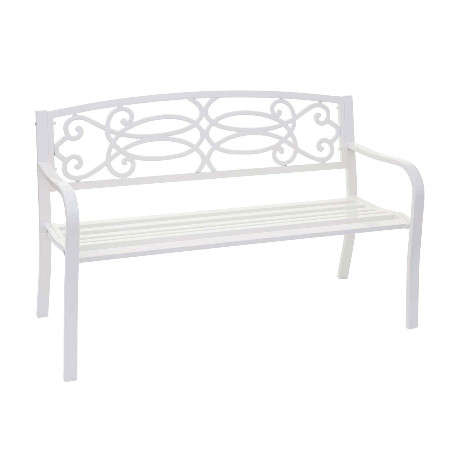 Cosmo Casa - Tuinbank - Parkbank - 2-zits - Gepoedercoat Staal - Wit