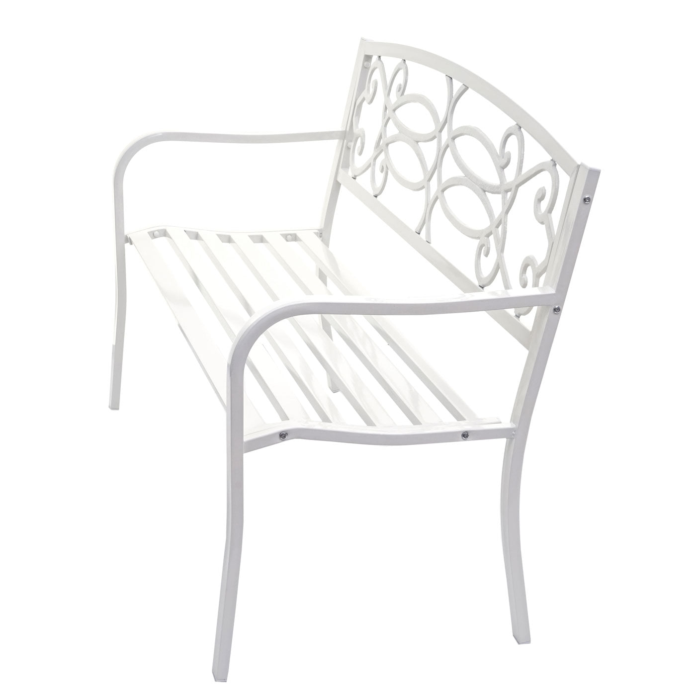 Cosmo Casa - Tuinbank - Parkbank - 2-zits - Gepoedercoat Staal - Wit