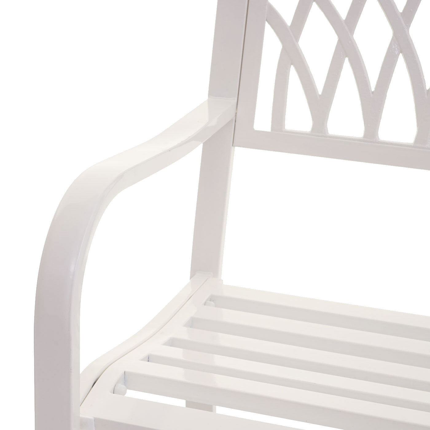 Cosmo Casa - Tuinbank - Parkbank - 2-zits - Gepoedercoat Staal - Wit