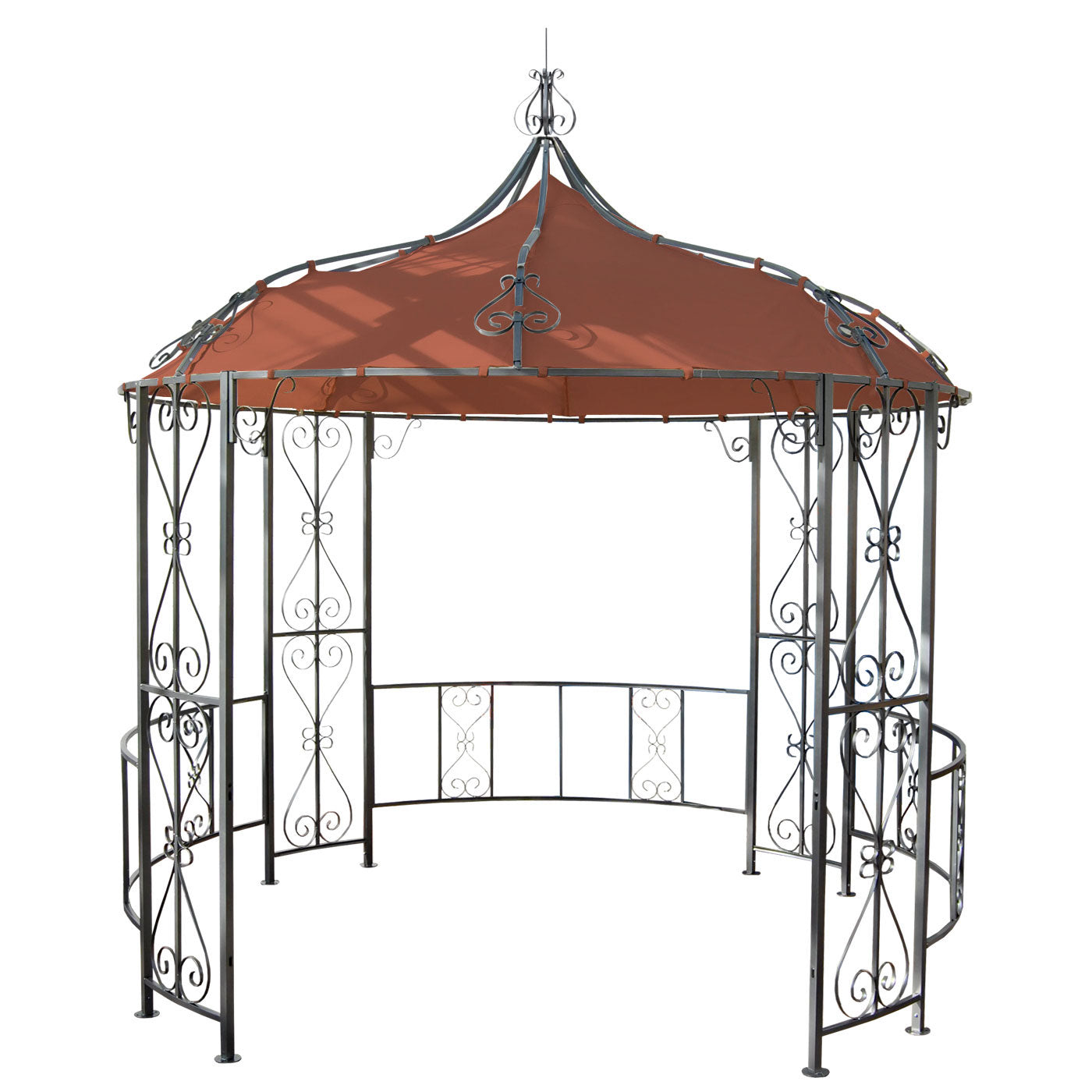 Cosmo Casa - Vervangende afdekking voor dakpergola paviljoen Almeria - Ø 3m - Terracotta-bruin