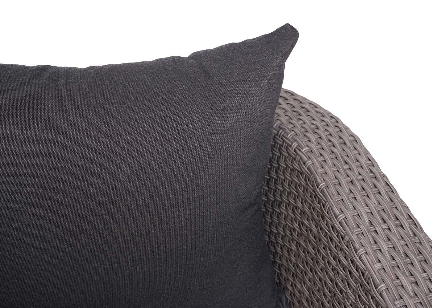 Cosmo Casa - Loungeset - Zonne-eiland met Kussens - Polyrotan - Grijs Antraciet