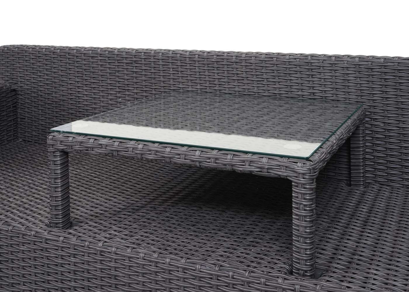 Cosmo Casa - Polyrotan Set - Tuin Loungeset - Zitgroep - Gesponnen Poly Halfrond Rotan - Grijs met Antraciet Kussens