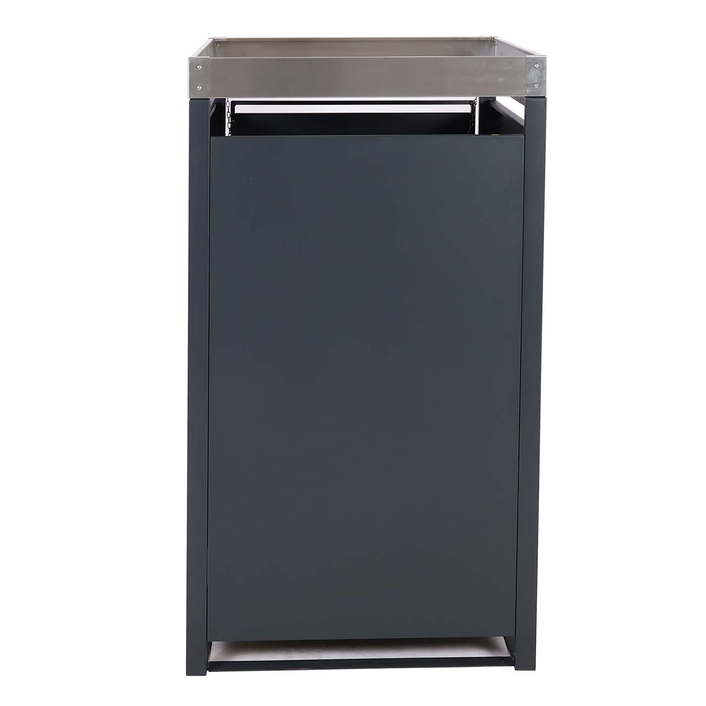 Cosmo Casa - Vuilnisbakbekleding met Plantenbak - Uitbreidbaar - Metaal - Antraciet & Beukenhoutlook - 125×68×80 cm / 31 kg