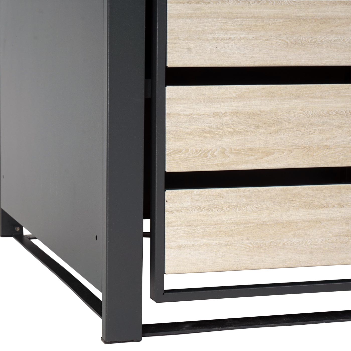 Cosmo Casa - 2 Vuilnisbakkenbekleding met Plantenbak - Uitbreidbaar - Metaal - Antraciet & Beukenhoutlook - 125×132×80 cm / 47 kg