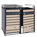 Cosmo Casa - 2 Vuilnisbakkenbekleding met Plantenbak - Uitbreidbaar - Metaal - Antraciet & Beukenhoutlook - 125×132×80 cm / 47 kg