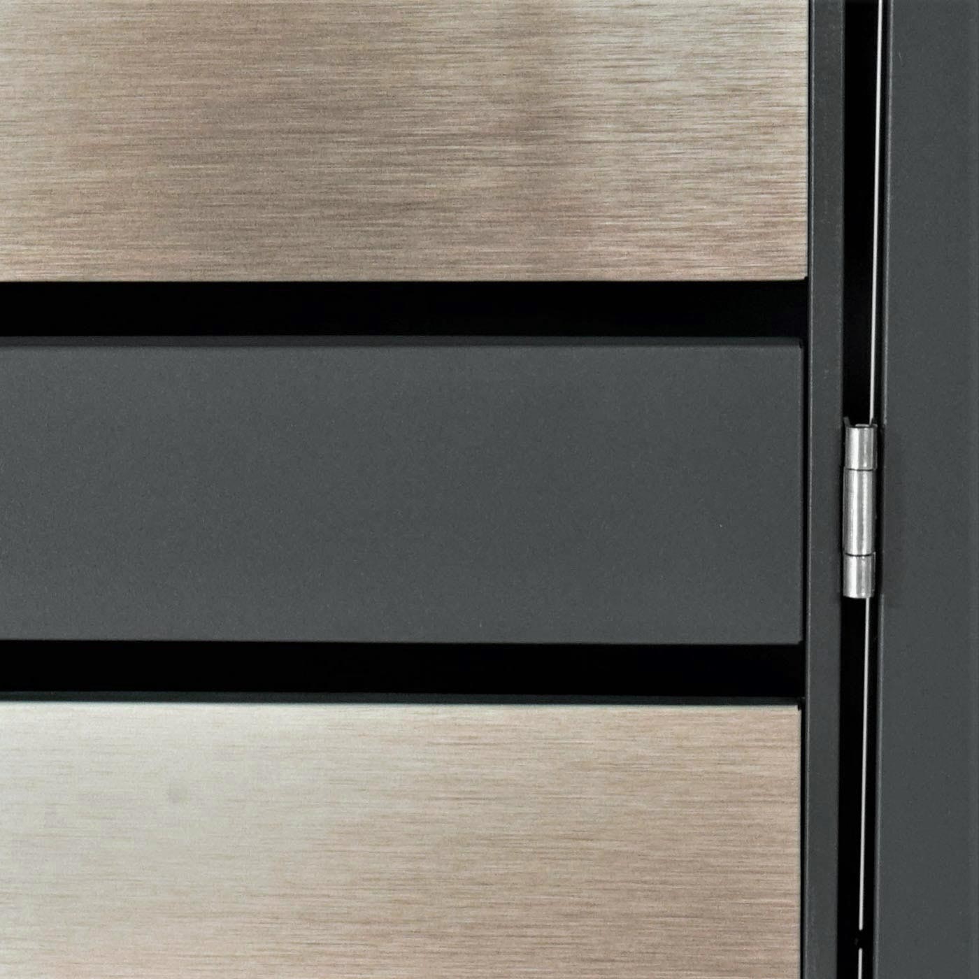 Cosmo Casa - Vuilnisbakbekleding met Plantenbak - Uitbreidbaar - Metaal - Antraciet & Goud - 125×68×80 cm / 31 kg