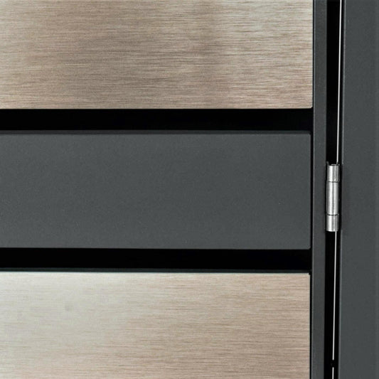 Cosmo Casa - Vuilnisbakbekleding met Plantenbak - Uitbreidbaar - Metaal - Antraciet & Goud - 125×68×80 cm / 31 kg