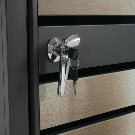 Cosmo Casa - Vuilnisbakbekleding met Plantenbak - Uitbreidbaar - Metaal - Antraciet & Goud - 125×68×80 cm / 31 kg