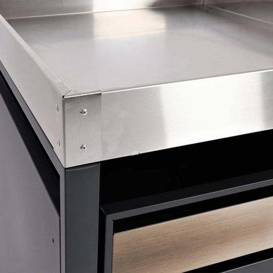 Cosmo Casa - Vuilnisbakbekleding met Plantenbak - Uitbreidbaar - Metaal - Antraciet & Goud - 125×68×80 cm / 31 kg