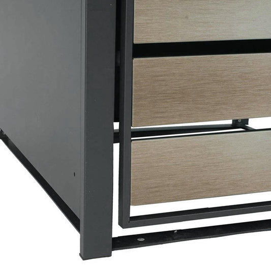 Cosmo Casa - 2 Vuilnisbakkenbekleding met Plantenbak - Uitbreidbaar - Metaal - Antraciet & Goud - 125×132×80 cm / 47 kg