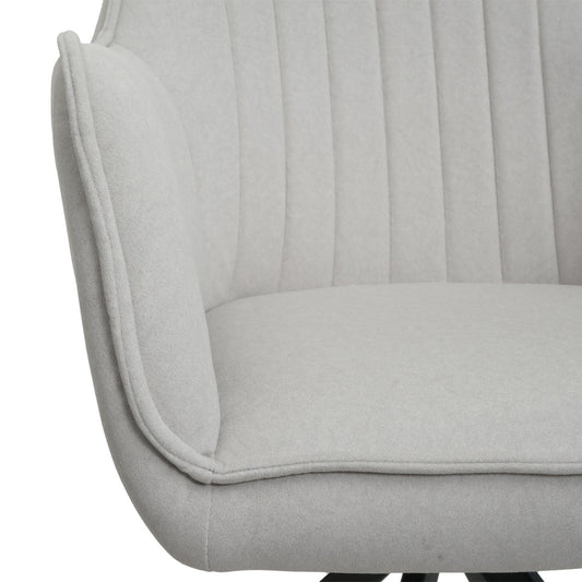 Cosmo Casa - Set van 2 Eetkamerstoelen - Armleuningen - Textiel - Crème-Beige