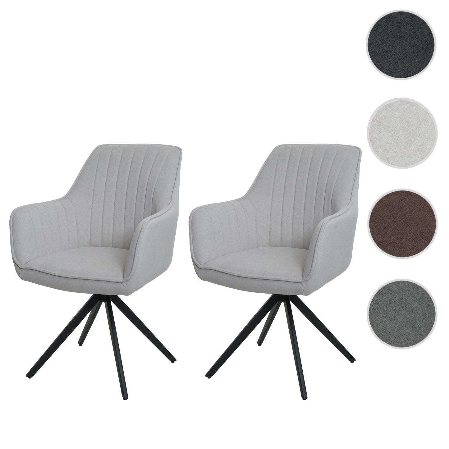 Cosmo Casa - Set van 2 Eetkamerstoelen - Armleuningen - Textiel - Crème-Beige