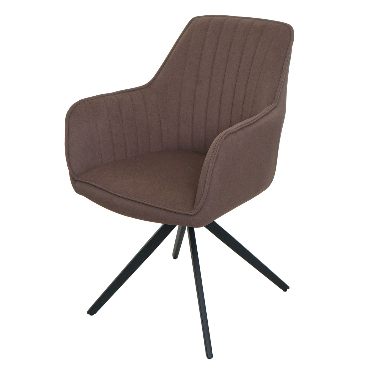 Cosmo Casa - Set van 2 Eetkamerstoelen - Draaibaar - Textiel - Bruin