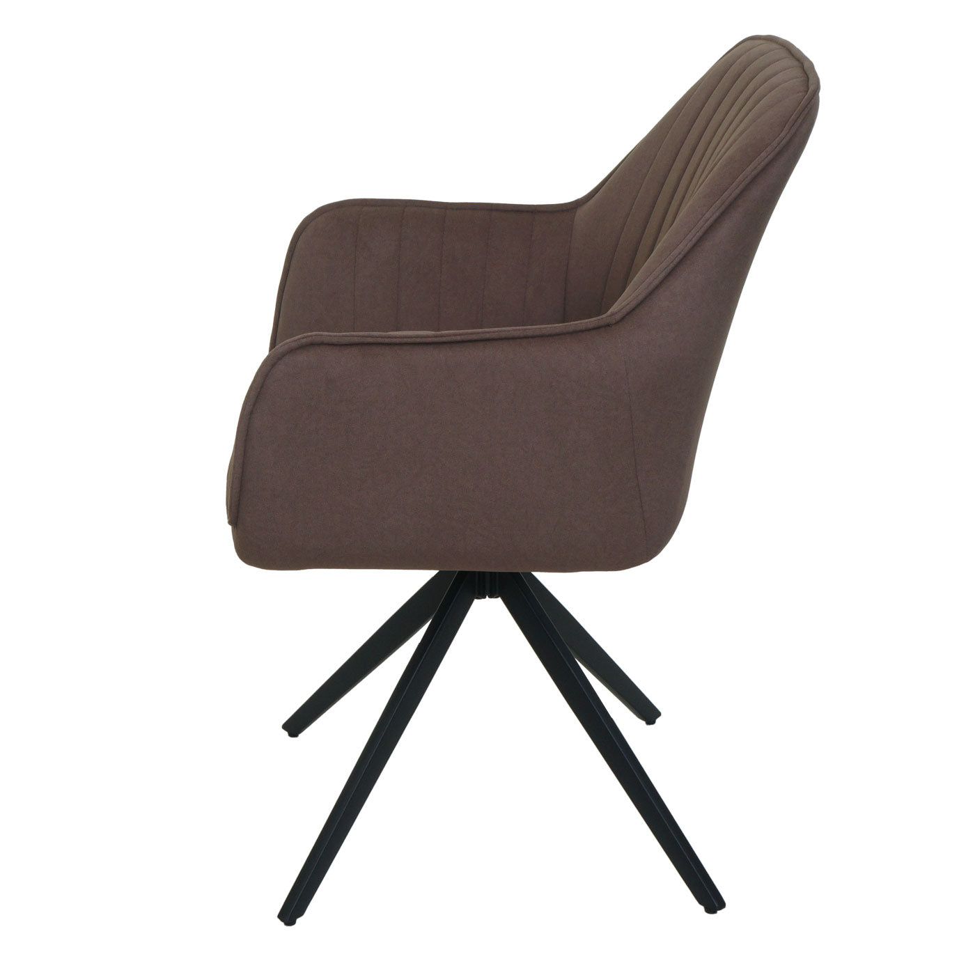 Cosmo Casa - Set van 2 Eetkamerstoelen - Draaibaar - Textiel - Bruin