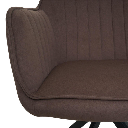 Cosmo Casa - Set van 2 Eetkamerstoelen - Draaibaar - Textiel - Bruin