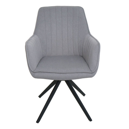 Cosmo Casa - Set van 2 Eetkamerstoelen - Armleuningen - Textiel - Lichtgrijs