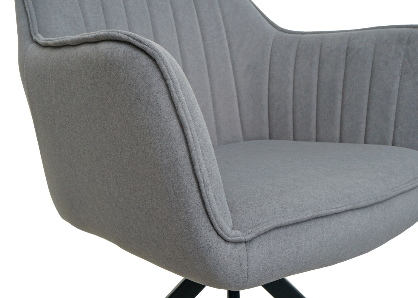 Cosmo Casa - Set van 2 Eetkamerstoelen - Armleuningen - Textiel - Lichtgrijs