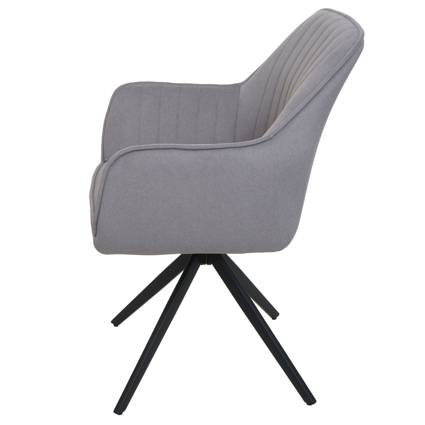 Cosmo Casa - Set van 2 Eetkamerstoelen - Armleuningen - Textiel - Lichtgrijs