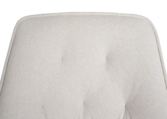 Cosmo Casa - Set van 2 Eetkamerstoelen - Stoffen draaistoel met armleuning - Metaal en Stoftextiel - Crème-beige