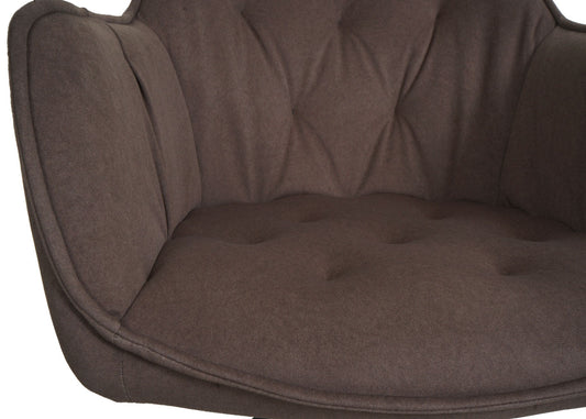 Cosmo Casa - Set van 2 Eetkamerstoelen - Draaibaar - Textiel - Bruin