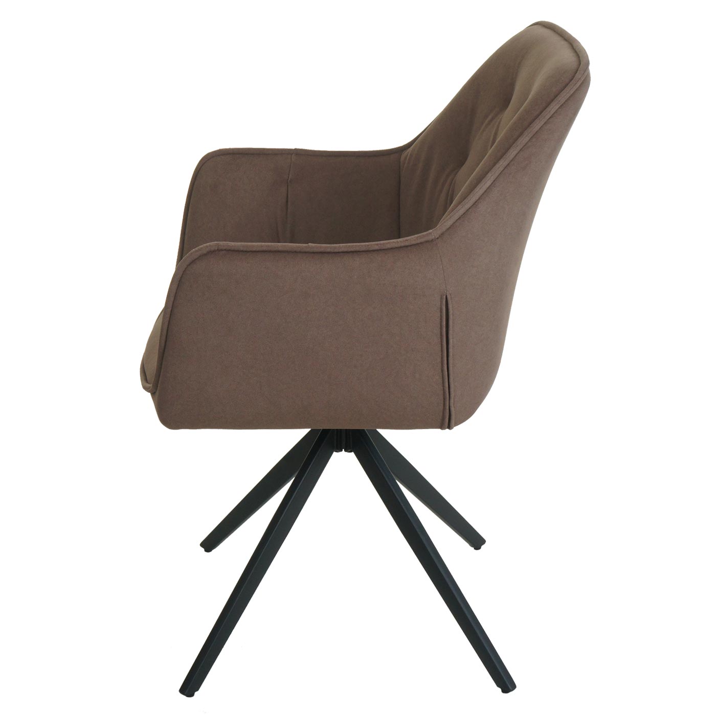 Cosmo Casa - Set van 2 Eetkamerstoelen - Draaibaar - Textiel - Bruin