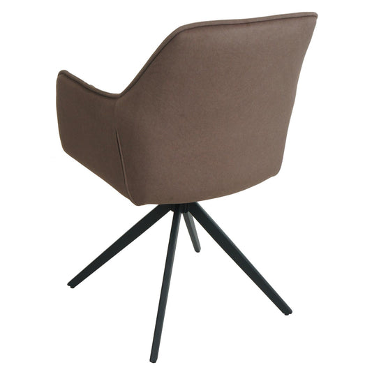 Cosmo Casa - Set van 2 Eetkamerstoelen - Draaibaar - Textiel - Bruin
