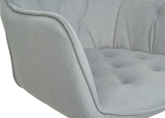 Cosmo Casa - Set van 2 Eetkamerstoelen - Draaibaar - Textiel - Lichtgrijs