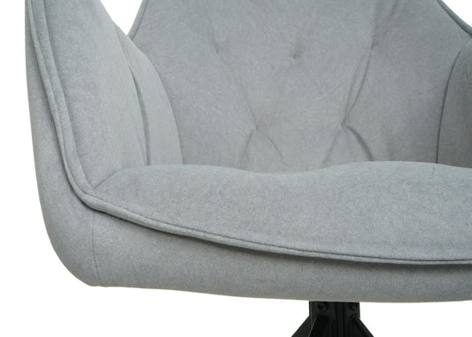 Cosmo Casa - Set van 2 Eetkamerstoelen - Draaibaar - Textiel - Lichtgrijs