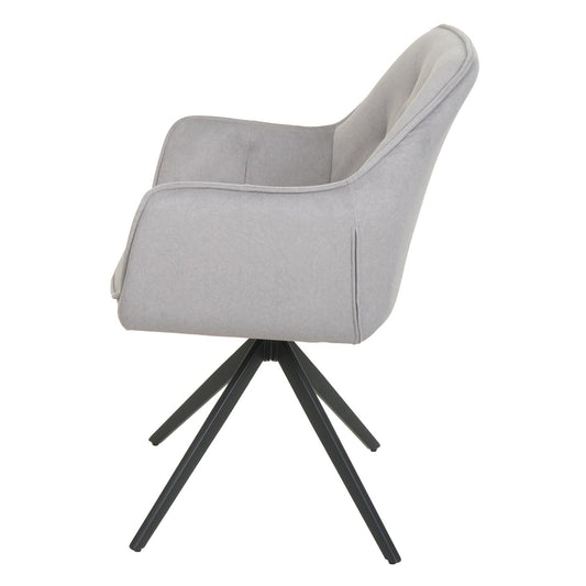 Cosmo Casa - Set van 2 Eetkamerstoelen - Draaibaar - Textiel - Lichtgrijs