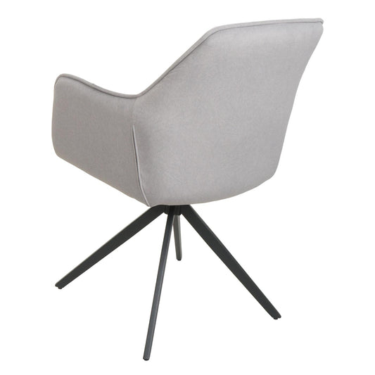 Cosmo Casa - Set van 2 Eetkamerstoelen - Draaibaar - Textiel - Lichtgrijs