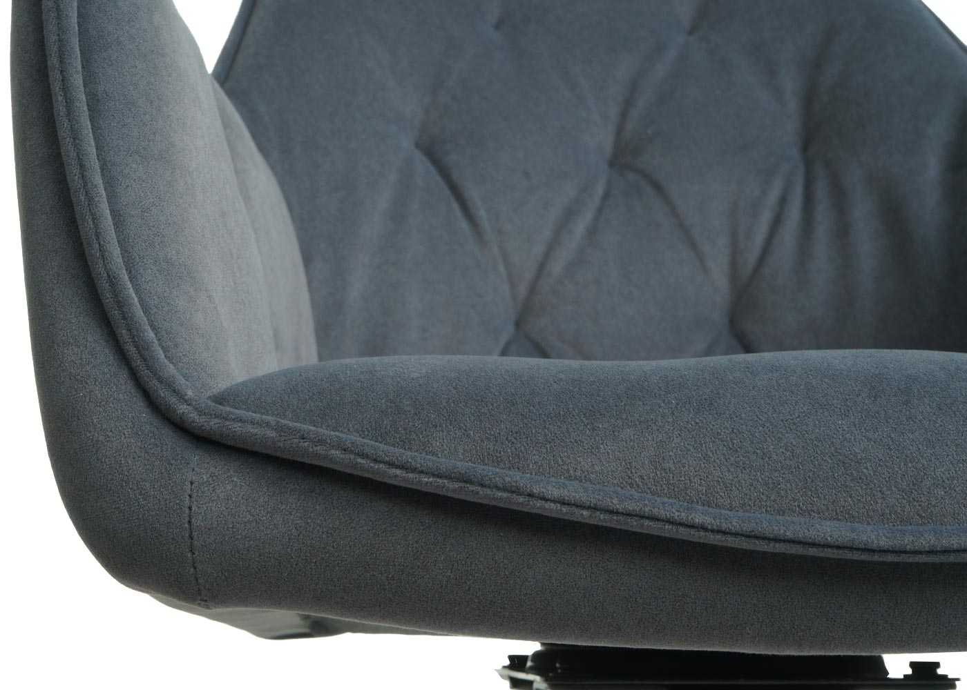 Cosmo Casa - Set van 2 Eetkamerstoelen - Draaibaar - Textiel - Antraciet