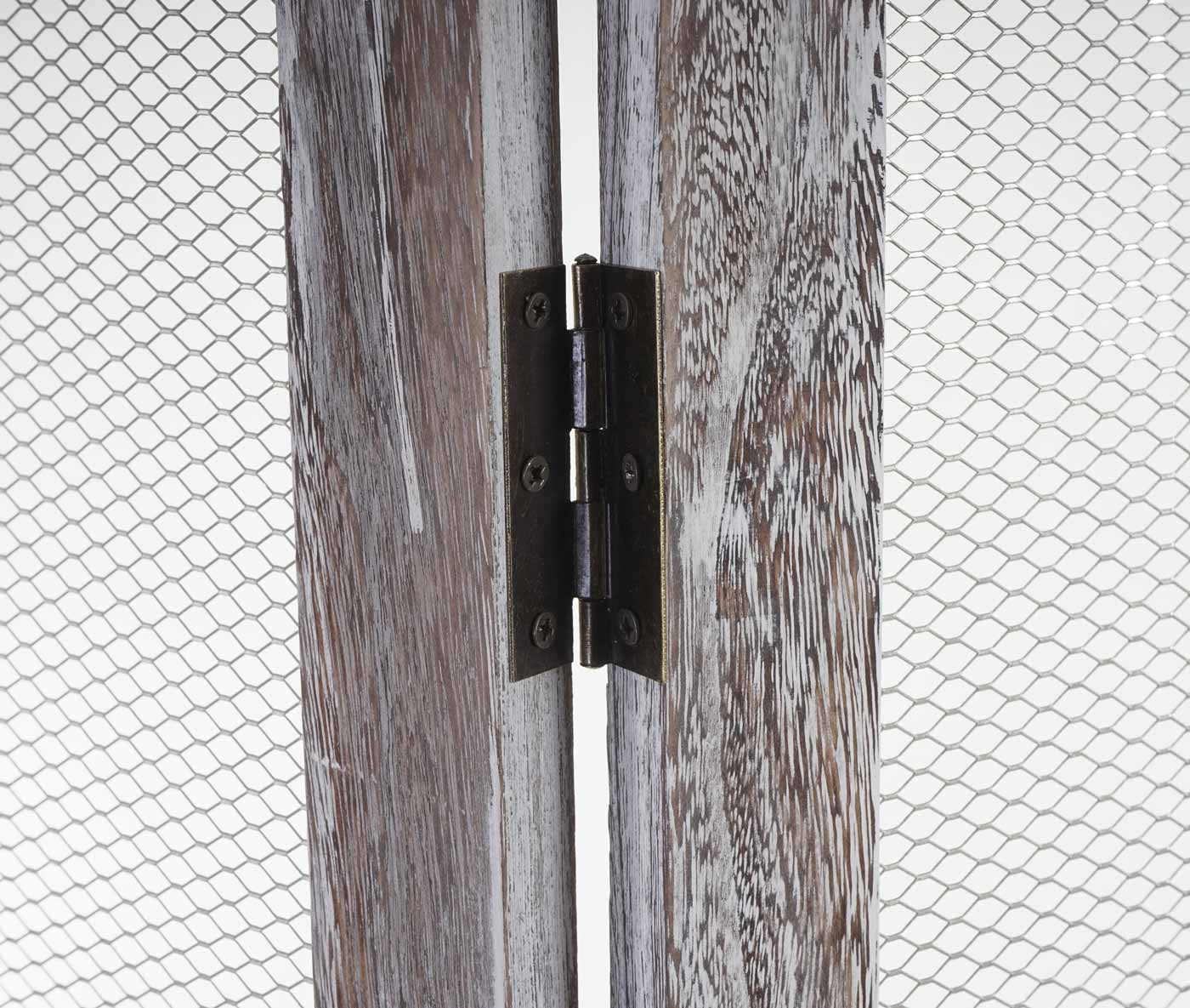 Cosmo Casa - Roomdivider - Met Plantenmanden - Hout - Bruingrijs - 170×180×22 cm