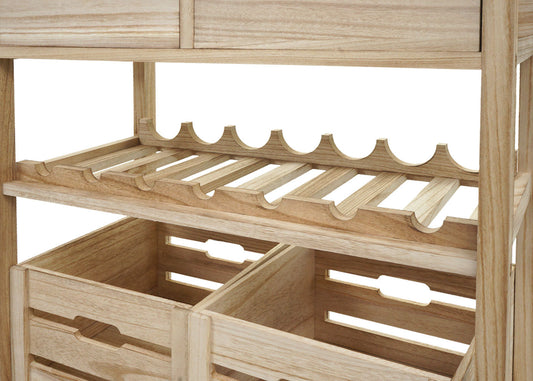 Cosmo Casa - Serveerwagen - Keukenwagen - Grenenhout - Naturel - 89×119×41 cm
