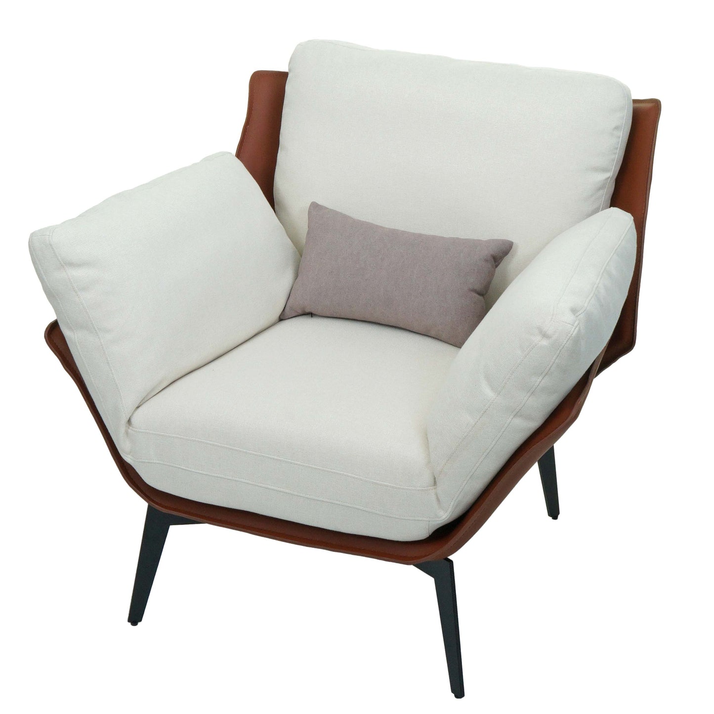 Cosmo Casa - Fauteuil - Relax - Kunstleer & Textiel - Donkerbruin