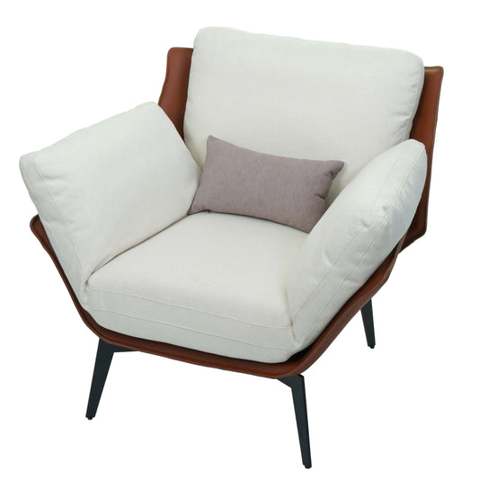 Cosmo Casa - Fauteuil - Relax - Kunstleer & Textiel - Donkerbruin