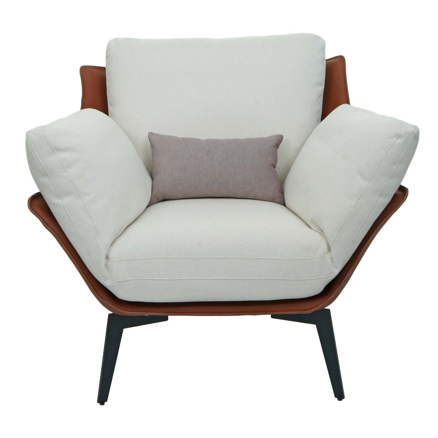 Cosmo Casa - Fauteuil - Relax - Kunstleer & Textiel - Donkerbruin