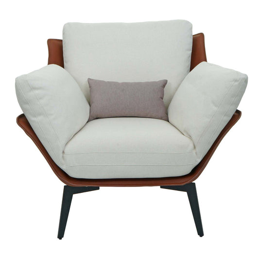Cosmo Casa - Fauteuil - Relax - Kunstleer & Textiel - Donkerbruin