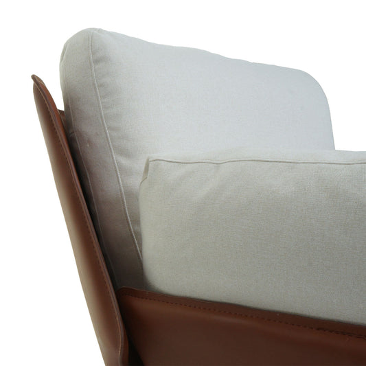 Cosmo Casa - Fauteuil - Relax - Kunstleer & Textiel - Donkerbruin