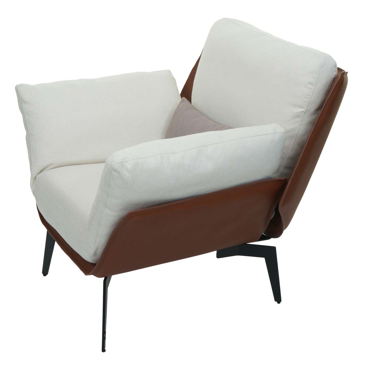 Cosmo Casa - Fauteuil - Relax - Kunstleer & Textiel - Donkerbruin