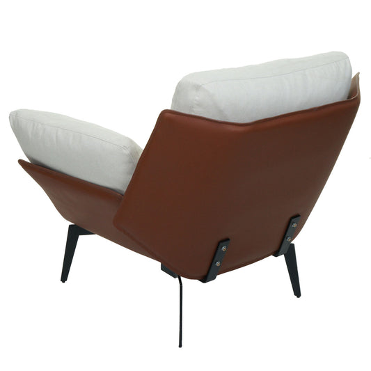 Cosmo Casa - Fauteuil - Relax - Kunstleer & Textiel - Donkerbruin