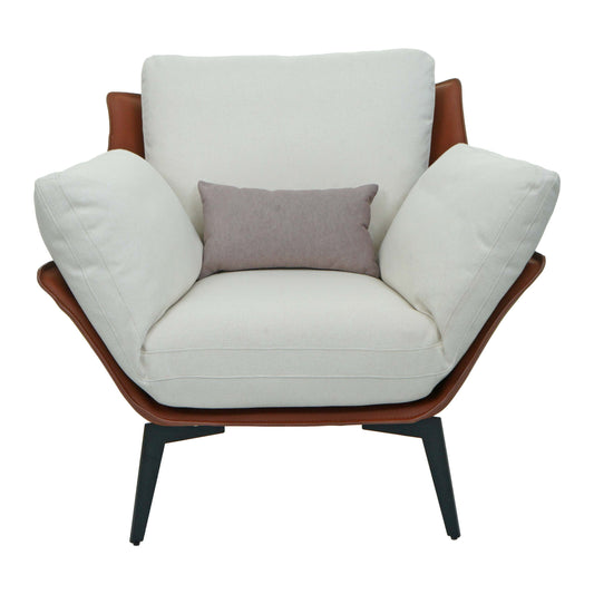 Cosmo Casa - Fauteuil - Relax - Kunstleer & Textiel - Donkerbruin