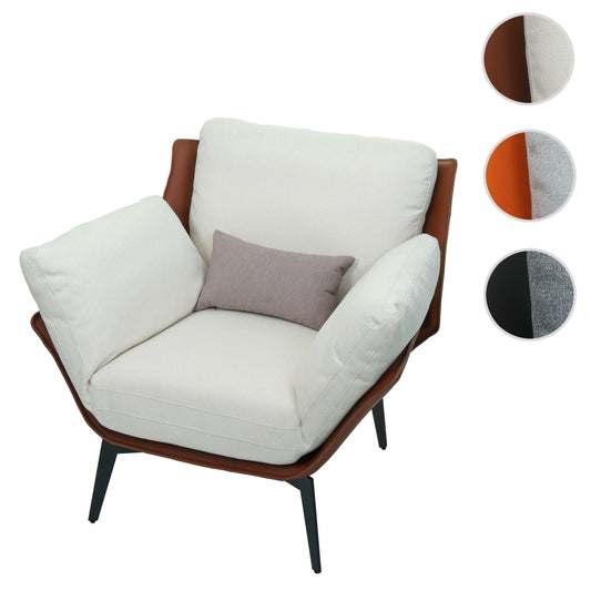 Cosmo Casa - Fauteuil - Relax - Kunstleer & Textiel - Donkerbruin