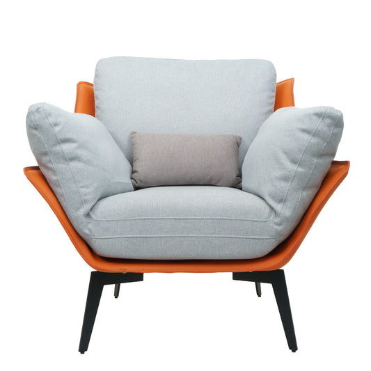 Cosmo Casa - Fauteuil - Relax - Kunstleer & Textiel - Terracotta