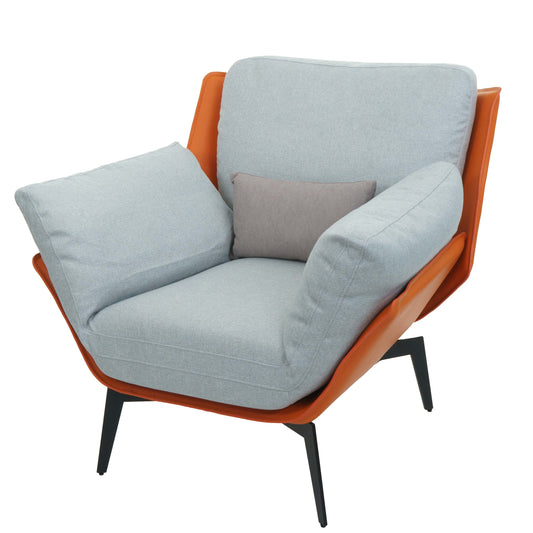 Cosmo Casa - Fauteuil - Relax - Kunstleer & Textiel - Terracotta