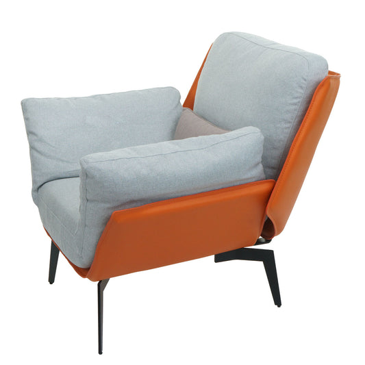 Cosmo Casa - Fauteuil - Relax - Kunstleer & Textiel - Terracotta