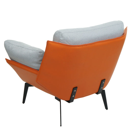 Cosmo Casa - Fauteuil - Relax - Kunstleer & Textiel - Terracotta