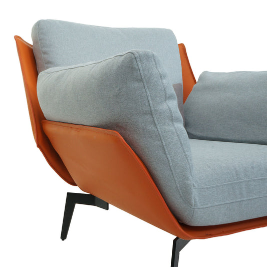 Cosmo Casa - Fauteuil - Relax - Kunstleer & Textiel - Terracotta