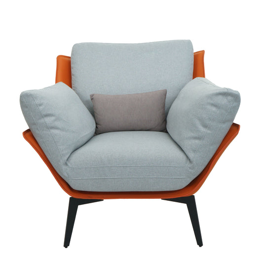 Cosmo Casa - Fauteuil - Relax - Kunstleer & Textiel - Terracotta