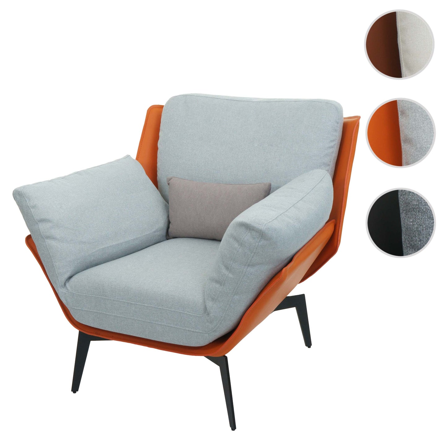 Cosmo Casa - Fauteuil - Relax - Kunstleer & Textiel - Terracotta